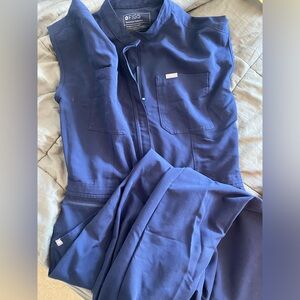 Figs pant bodysuit, navy blue, size L